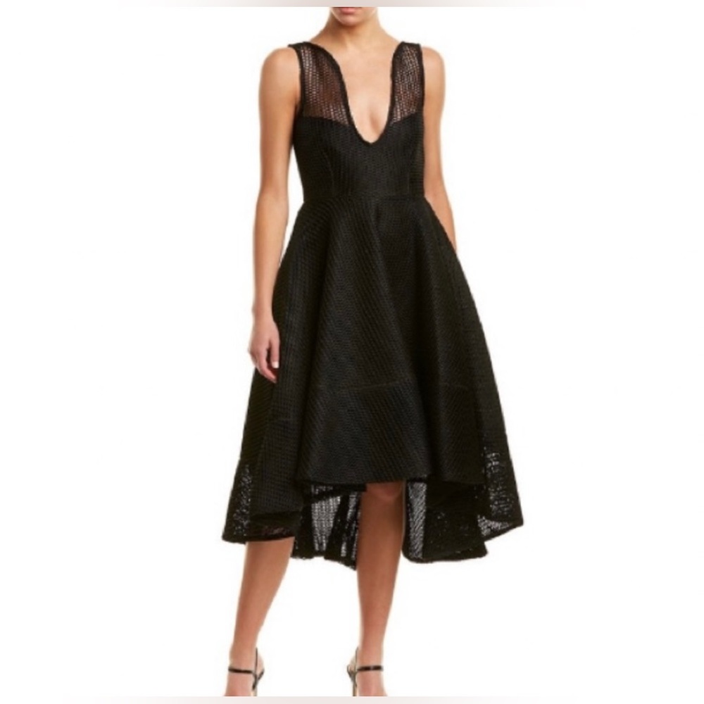 ISSUE New York black high low sleeveless mesh cocktail dress size med new w/tags
